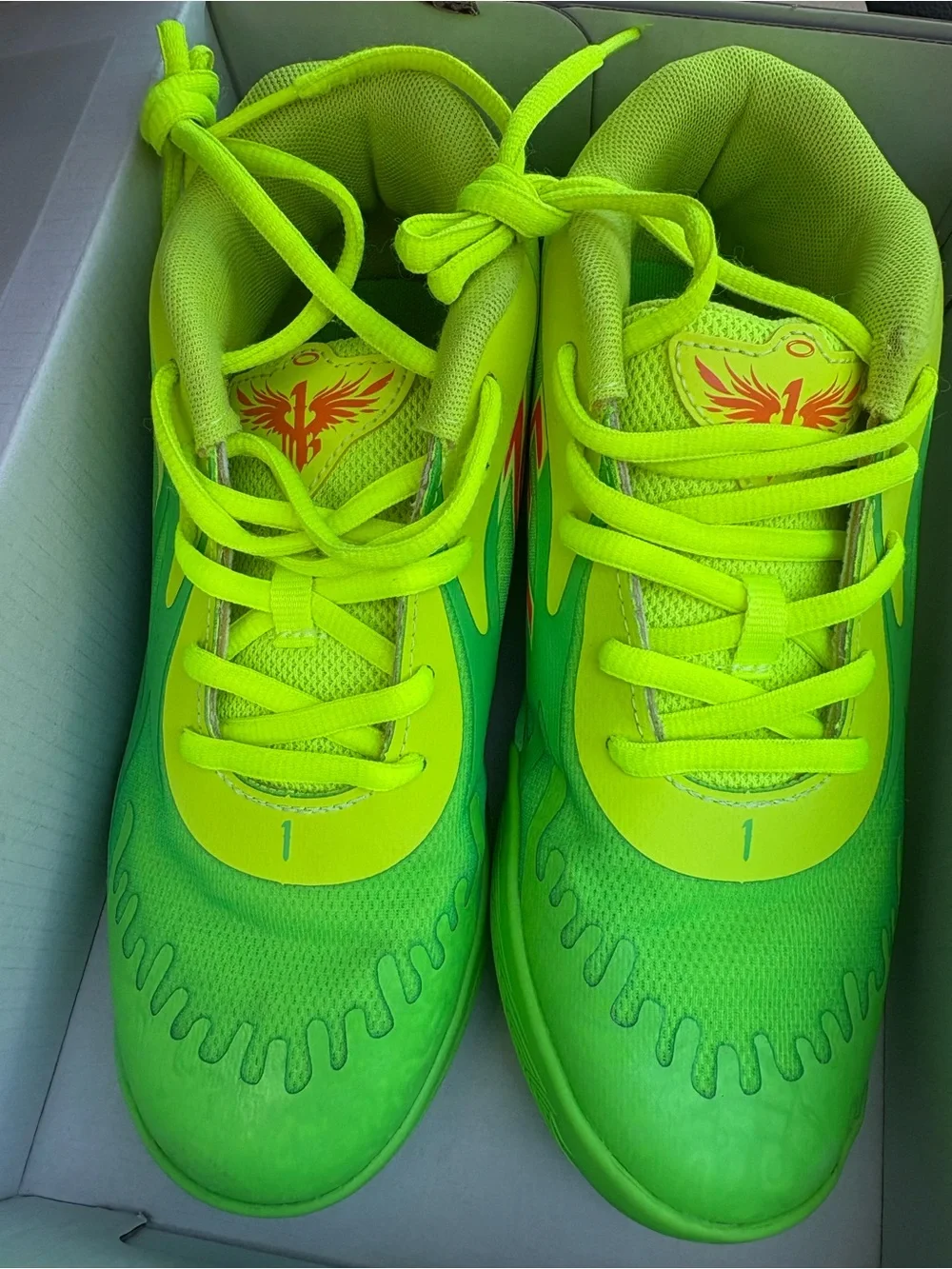 Puma Nickelodeon Bright Neon Green Kids Sneakers size 3